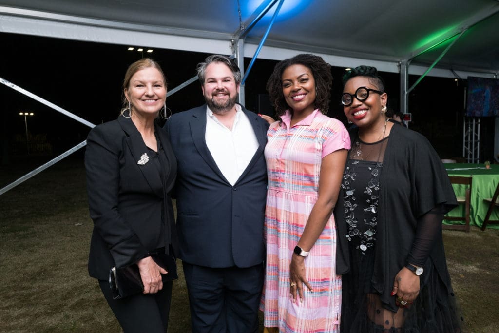 Laura Conely, Alex Reuter, Zion Escobar, Janice Bond at the Buffalo Bayou Partnership gala. (Photo by Daniel Ortiz)