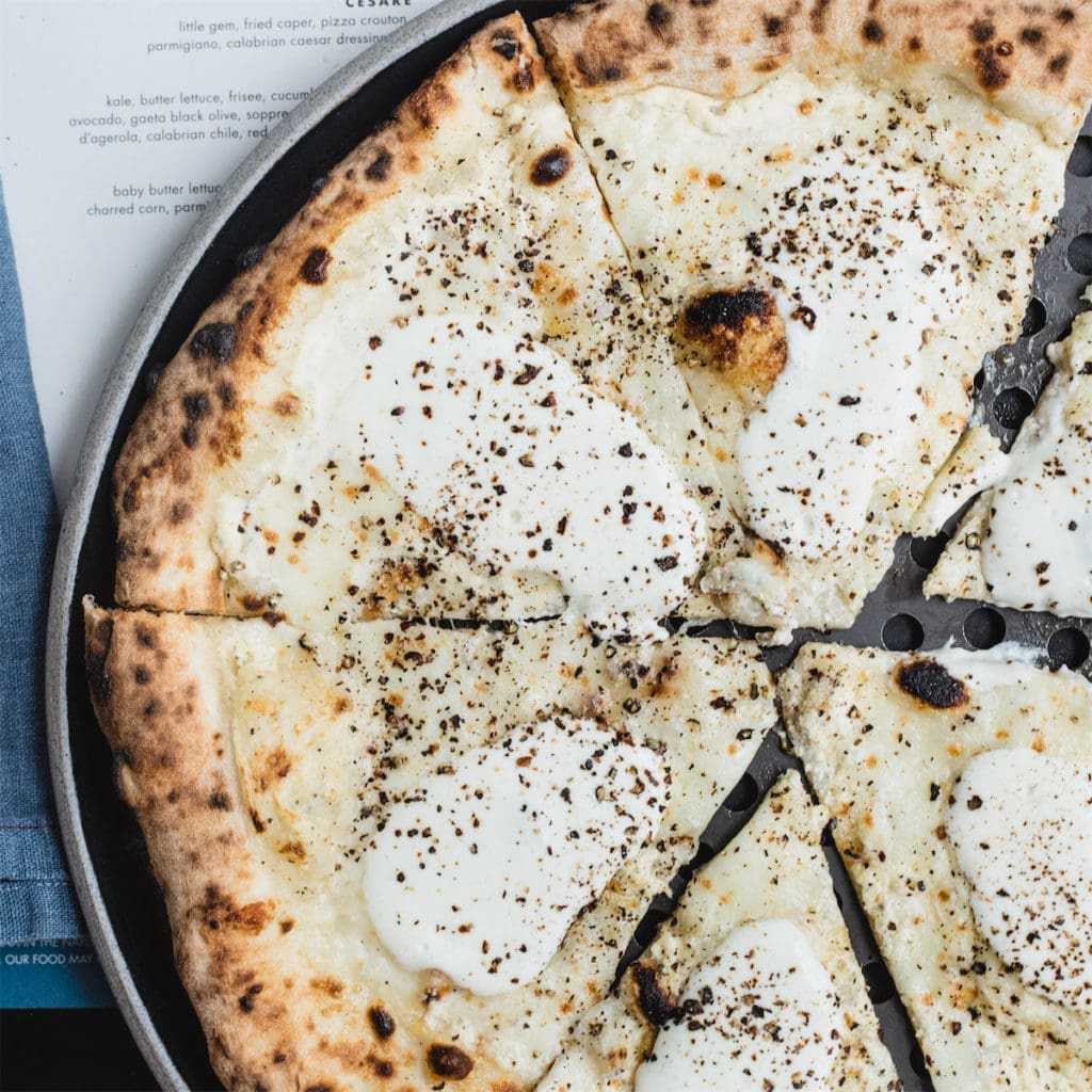 The Cacio e Pepe is a signature pizza at Pizzana.