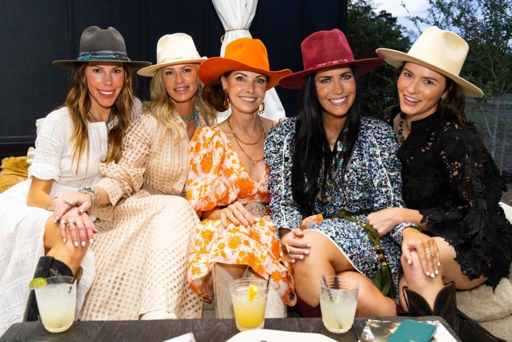 Kendra Smith, Tricia Oliver, Marla Hurley, Tiffany Halik, Hannah Swiggard at Teressa Foglia's  pop-up at Hotel Bebe in Round Top (Photo by Shannon O'Hara)