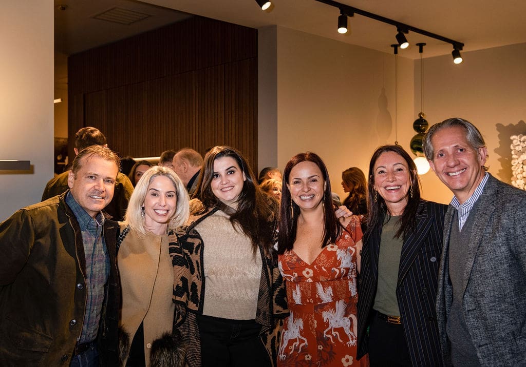 Dan Simpsons, Caroline Tonisi, Mary Lambrakos, Vanessa Iturbe,  Angelica Nectar, Gustavo Nectar at CAM Studio Poliform Grand Opening (Photo by Shane Dante)