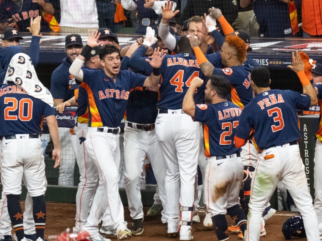 Yordan Alvarez's monster home runs can turn his teammates into wide-eyed little kids. (Photo by F. Carter Smith)