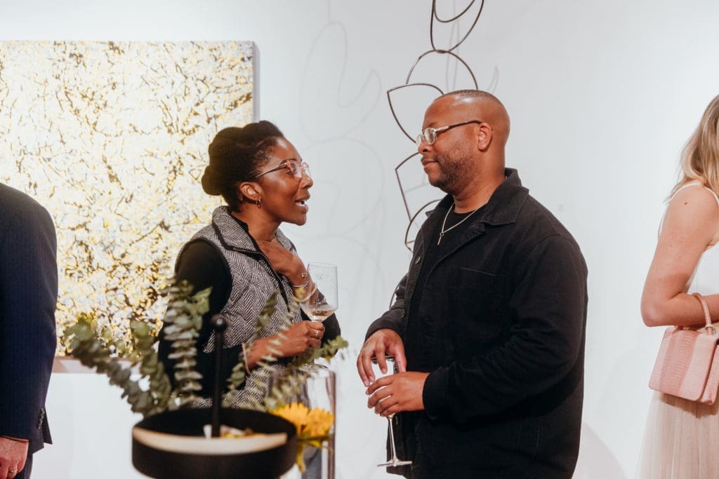 Ariel Bounds, Jordan Lee Harris at CoolxDad X Color Box at ELLIO Fine Art (Photo by William Issac)