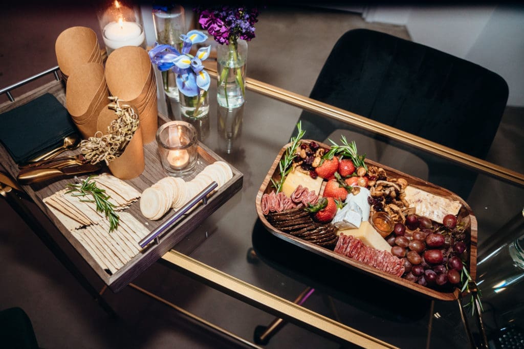 Chef Monica Pope's delicious apps at the CoolxDad Color Box Kickoff at Art Is Bond.(Photo by William Issac)