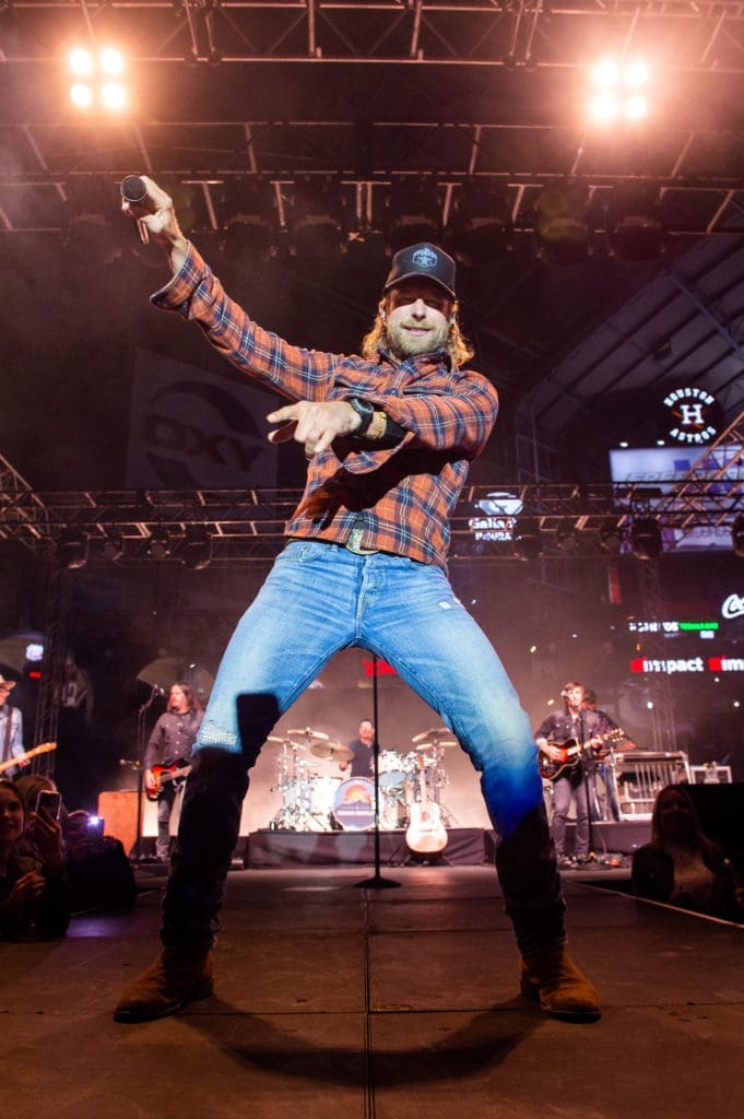 Dierks Bentley on stage at the Shriners Children’s Celebration of the Century on the field at Minute Maid Park. (Photo by Jacob Power)