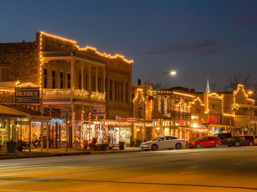 Take a stroll down Main Street at night and be transported to a Winter Wonderland.