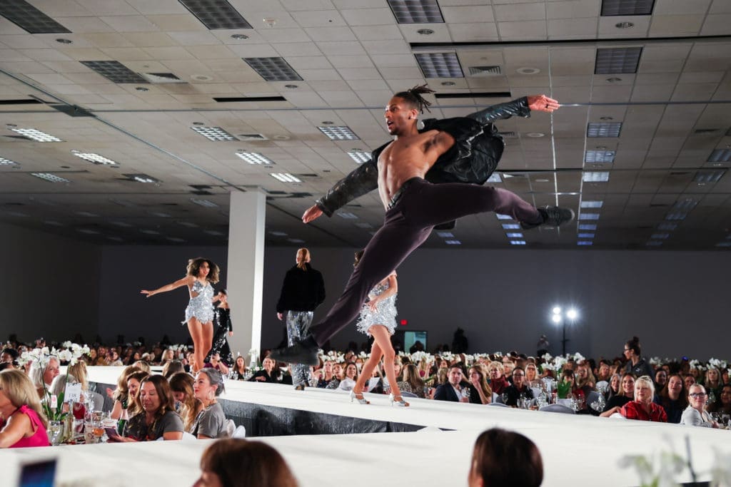 Dancers from Houston Ballet on the catwalk at the Nutcracker Market Saks Fifth Avenue luncheon  (Photo by Melissa Taylor)