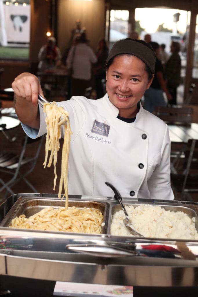 Sponsor Chef Lena served a sumptuous Southern supper at Disco Cowboy Thank You Party. (Photo by Chris Pierre Bachman)