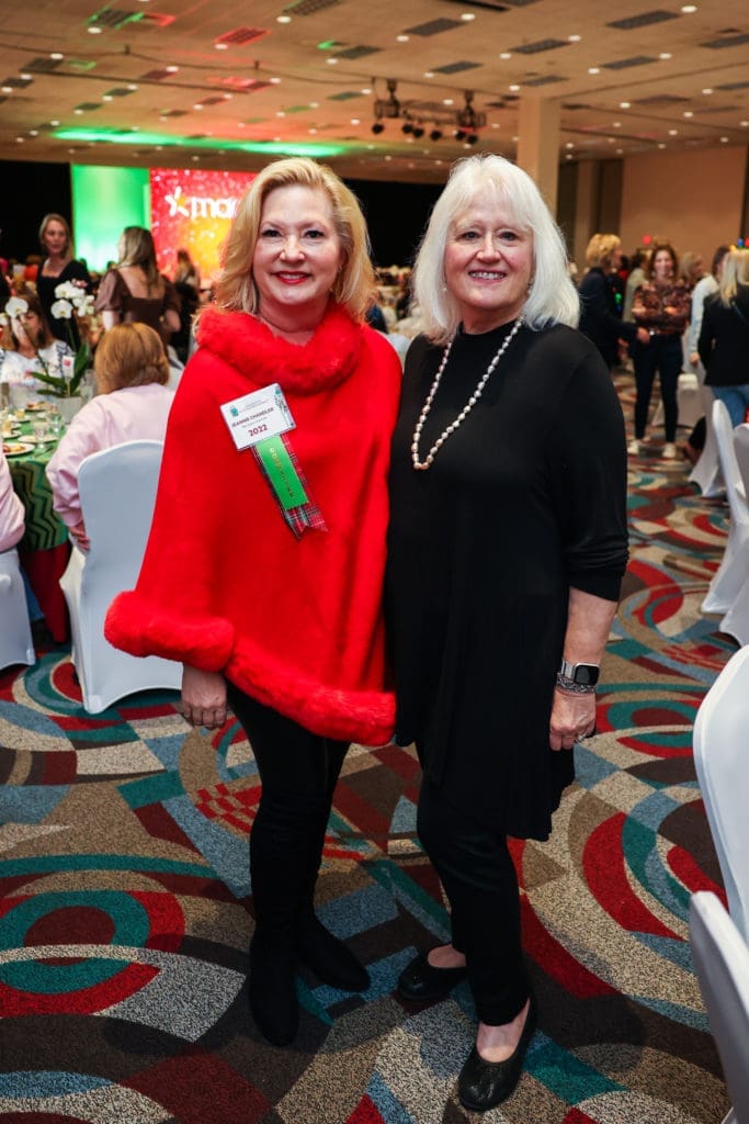 Jeanne Chandler, Leslie King at the Houston Ballet Nutcracker Market Macy's brunch.  (Photo by Melissa Taylor)