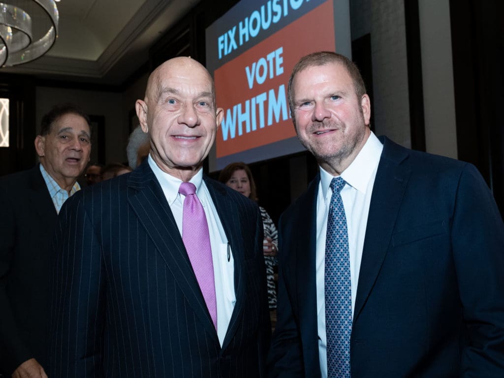 State Senator John Whitmire announces his candidacy for Houston Mayor with his finance committee chairman Tillman Fertitta and the powerhouse host committee at the Post Oak Hotel at Uptown Houston. (Photo by F. Carter Smith)