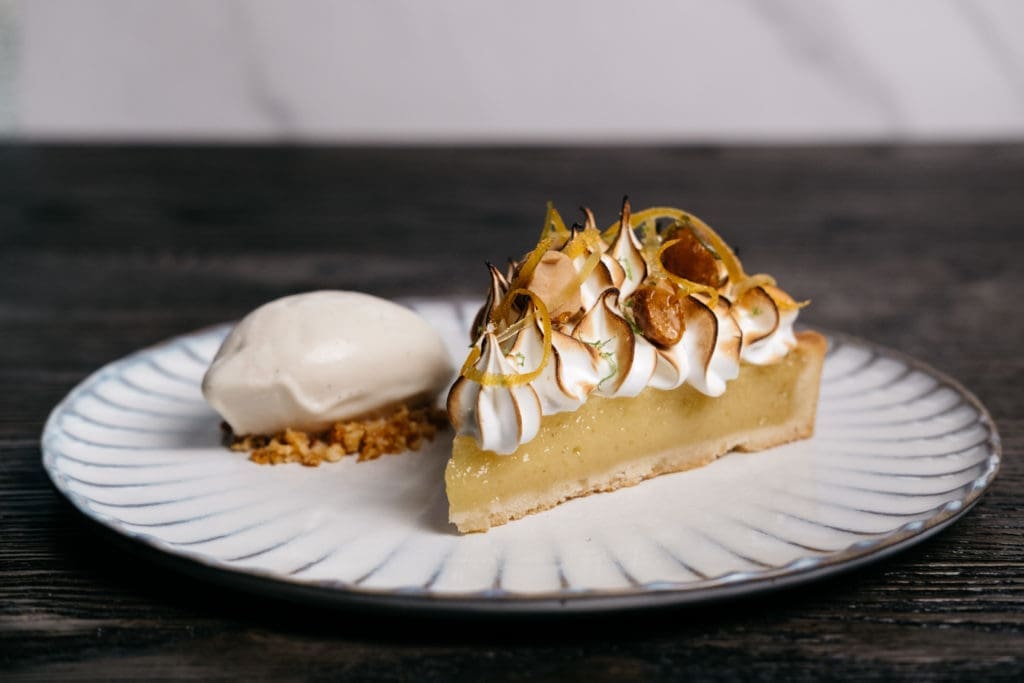 Pastry chef Marie Riddle's delectable Key Lime Pie at Navy Blue. (Photo by Caroline Fontenot)