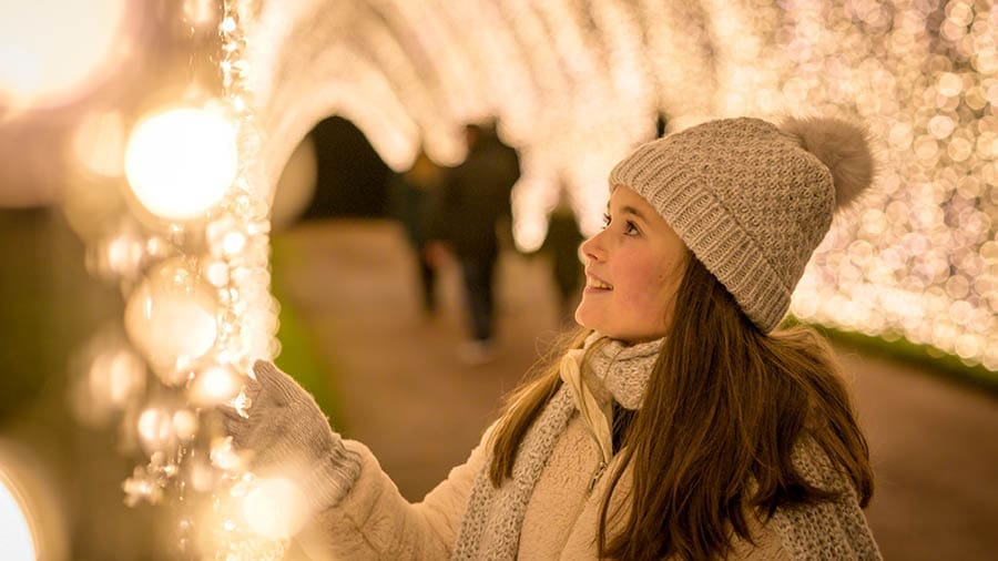 The Winter Cathedral at Fort Worth's Lightscape is a photo opportunity.