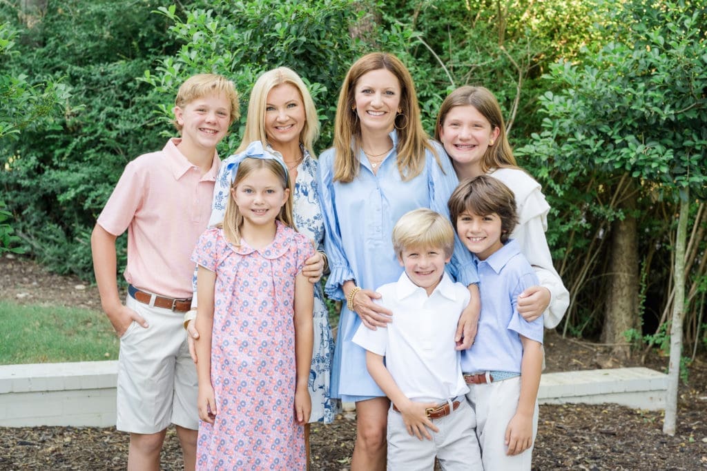 Co-Founders of Lila and Hayes, Paige Casey (left) and Amanda Galati with their growing families.