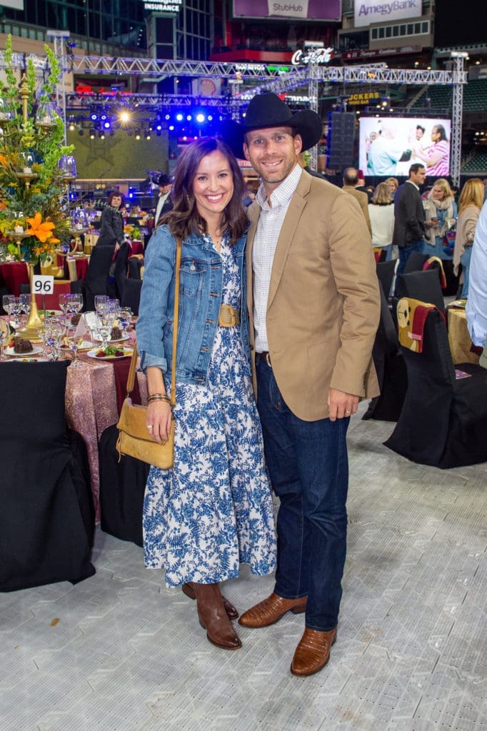 Melissa & Jacob Robinson at the Shriners Children’s Celebration of the Century on the field at Minute Maid Park. (Photo by Jacob Power)
