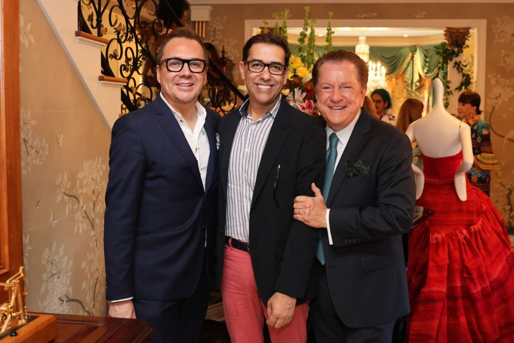 This dashing trio — Adrian Dueñas, Marcelo Saenz, Bill Stubbs at 'The Ultimate Garden Party' benefiting the Houston Symphony. (Photo by Priscilla Dickson)