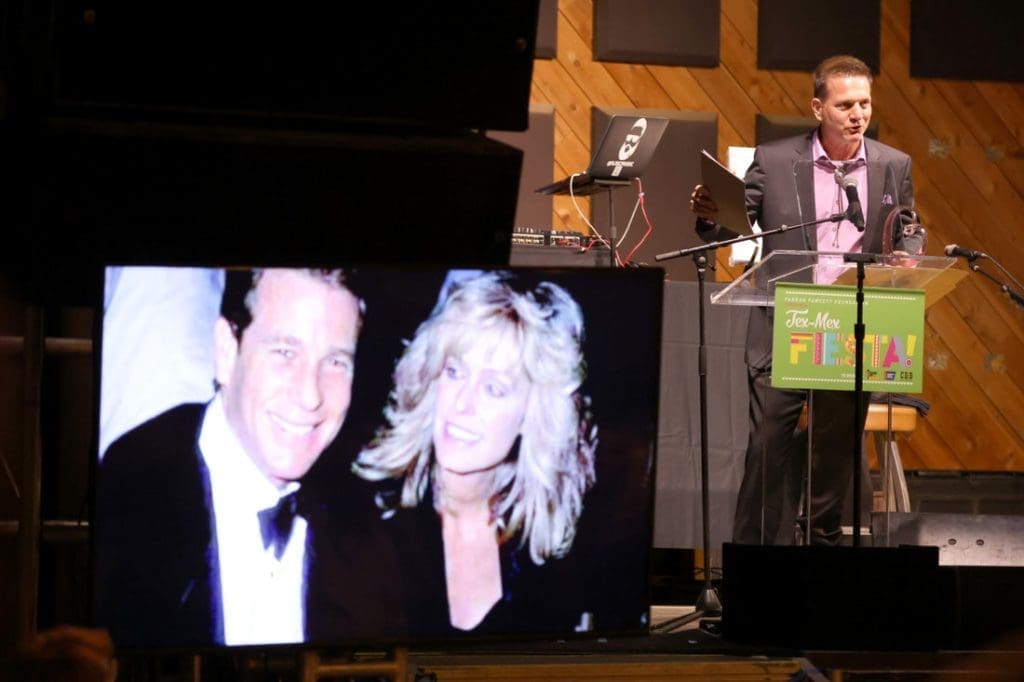 Patrick O'Neal accepting an award on behalf of his father, Ryan O'Neal (Photo by Getty Images)