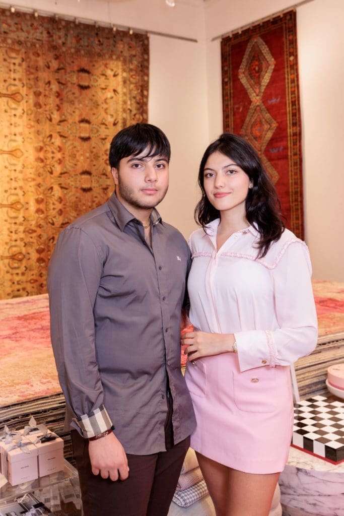 Rasam Arsin, Rose Arsin at the Arsin Rug Gallery one year anniversary celebration in Decorative Center Houston. 