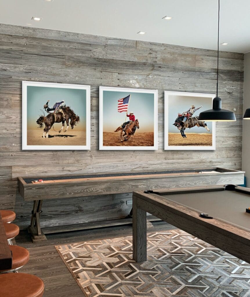 Steve Wrubel's Wild West series, price available upon request, available at Christopher Martin Gallery
