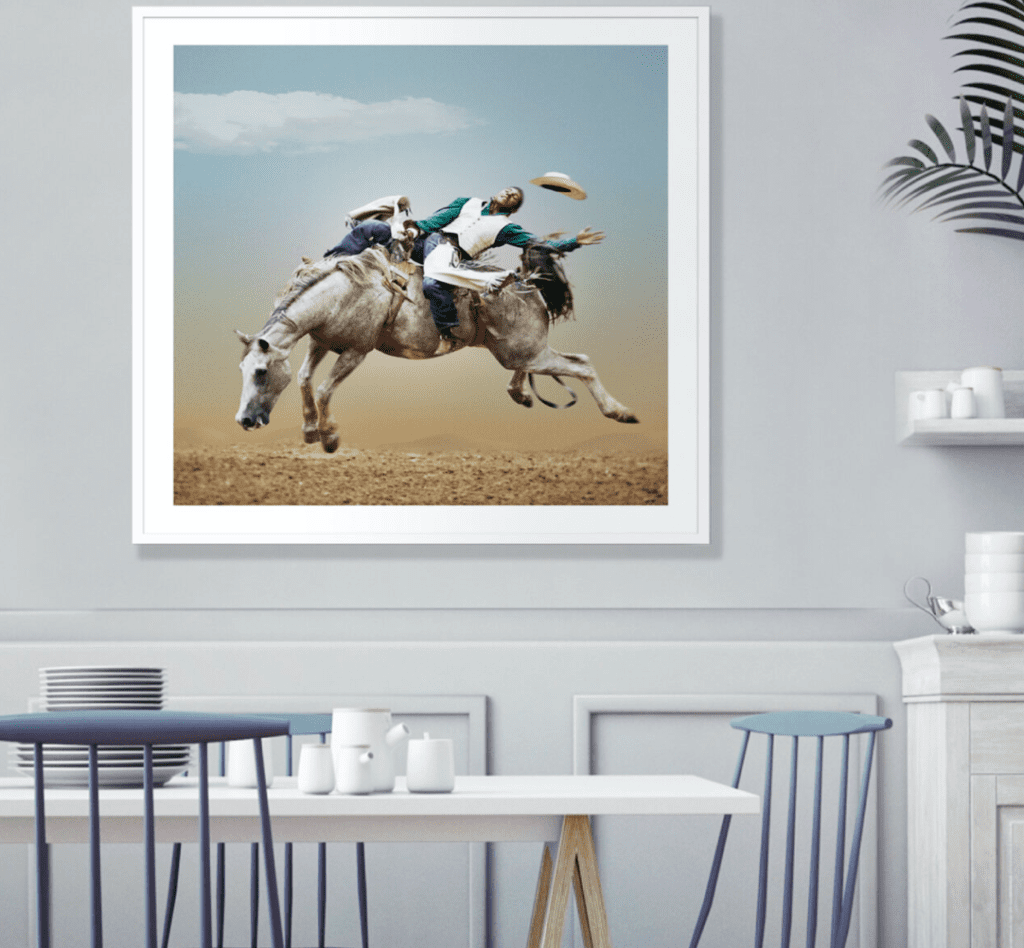 Steve Wrubel's Wild West series, price available upon request, available at Christopher Martin Gallery