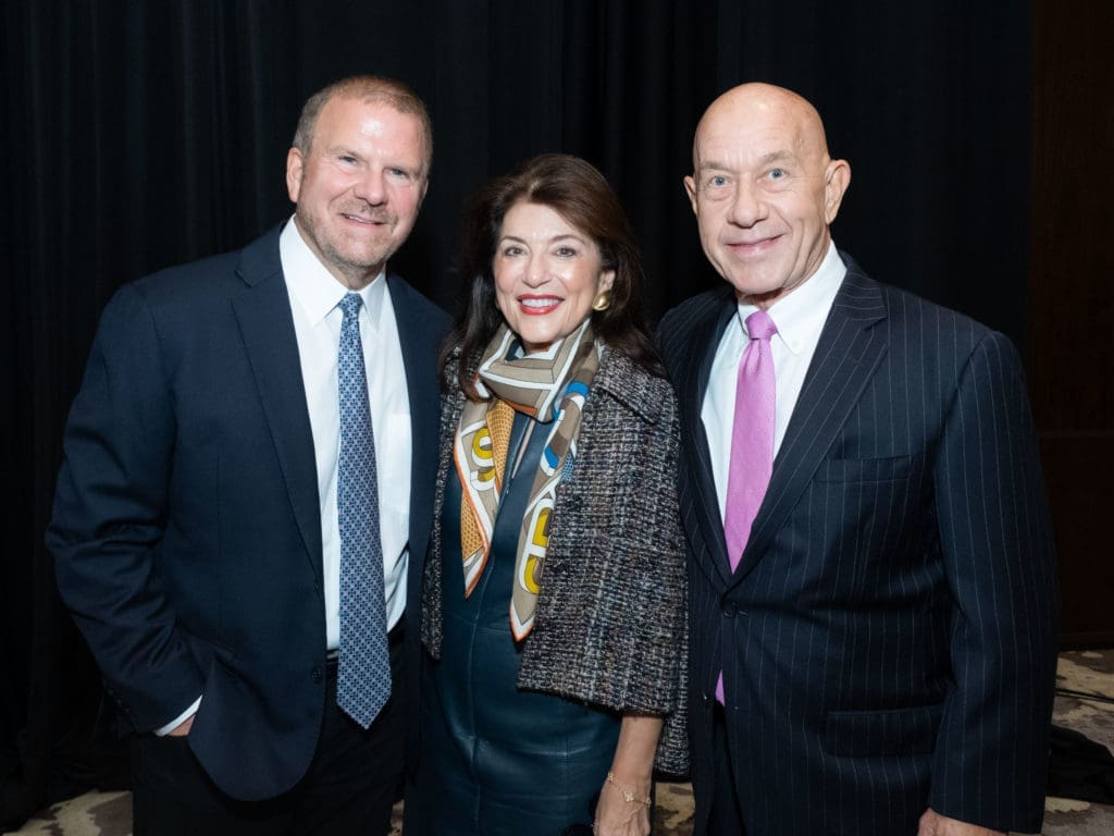 Tilman Fertitta, Dancie Ware and State Senator John Whitmire at Whitmire's official announcement of his candidacy for Houston mayor with  Fertitta and the host committee at the Post Oak Hotel at Uptown Houston. (Photo by F. Carter Smith)