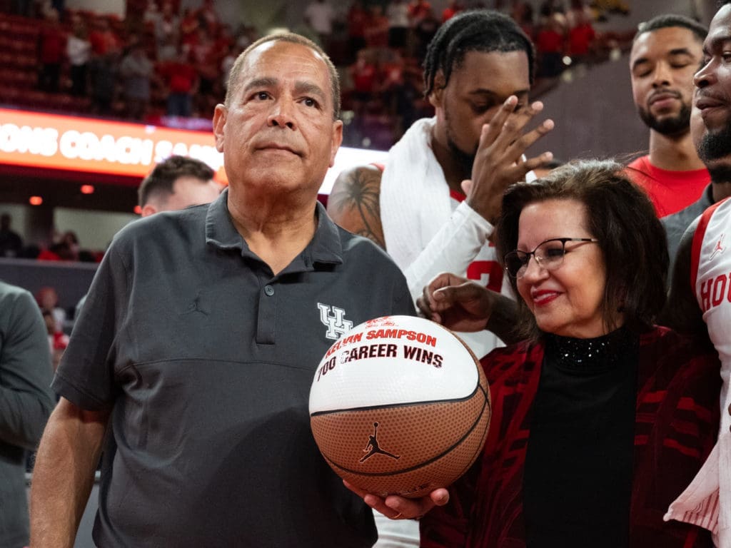 University of Houston coach Kelvin Sampson and his wife Karen Sampson reached this 700 win milestone together in so many ways. (Photo by F. Carter Smith)