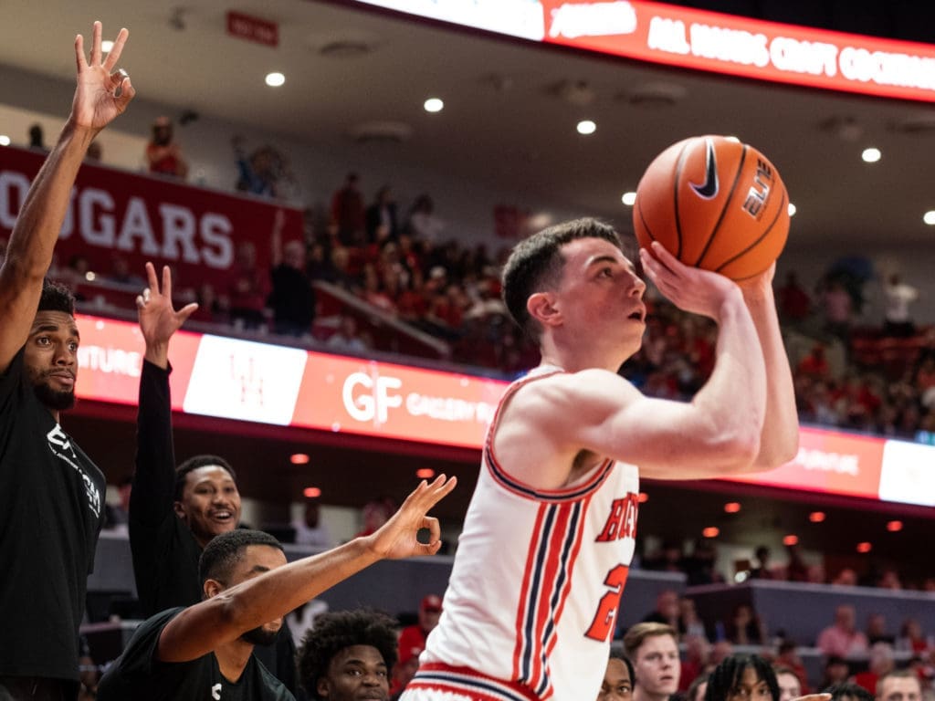 UH junior guard Ryan Elvin can hold his own in practice against some of the best players in America. (Photo by F. Carter Smith) 