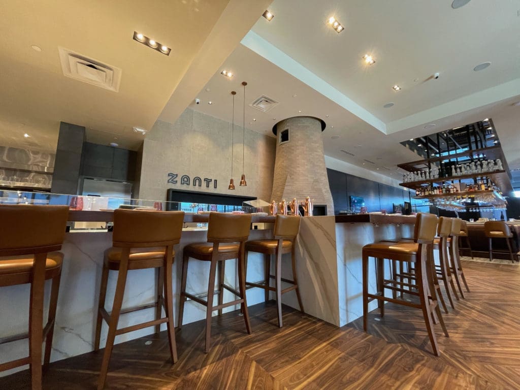 The new Zanti Cucina Italiana features a wood-fired pizza oven inside as well as a charcuterie bar. (Photo by Courtesy of Zanti Cucina Italiana)