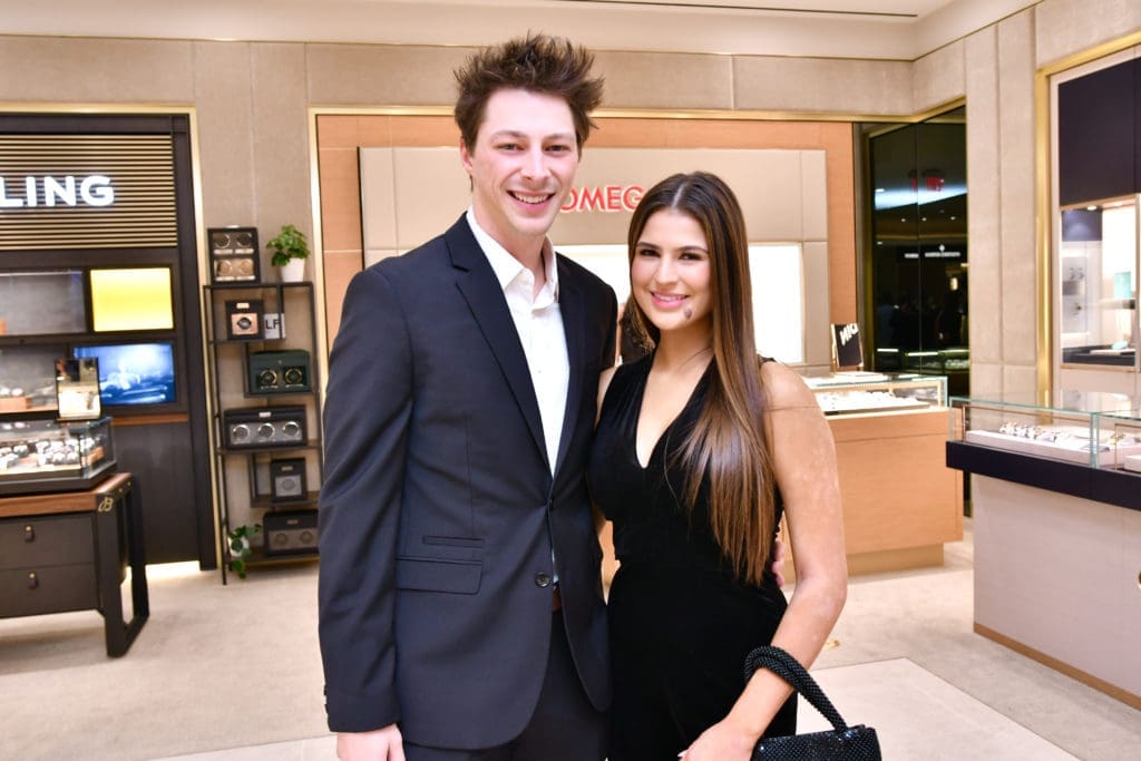 Stratton Butaud, Alexandra Ontiveros at the Zadok Jewelers holiday party (Photo by Alex Montoya)