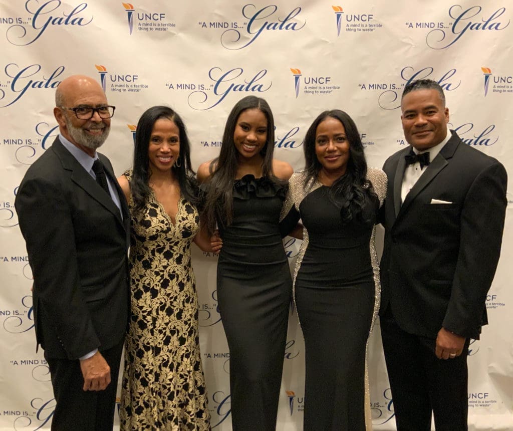 Dr. Michael Lomax & Rommell Quarterman and family at the Houston UNCF gala.