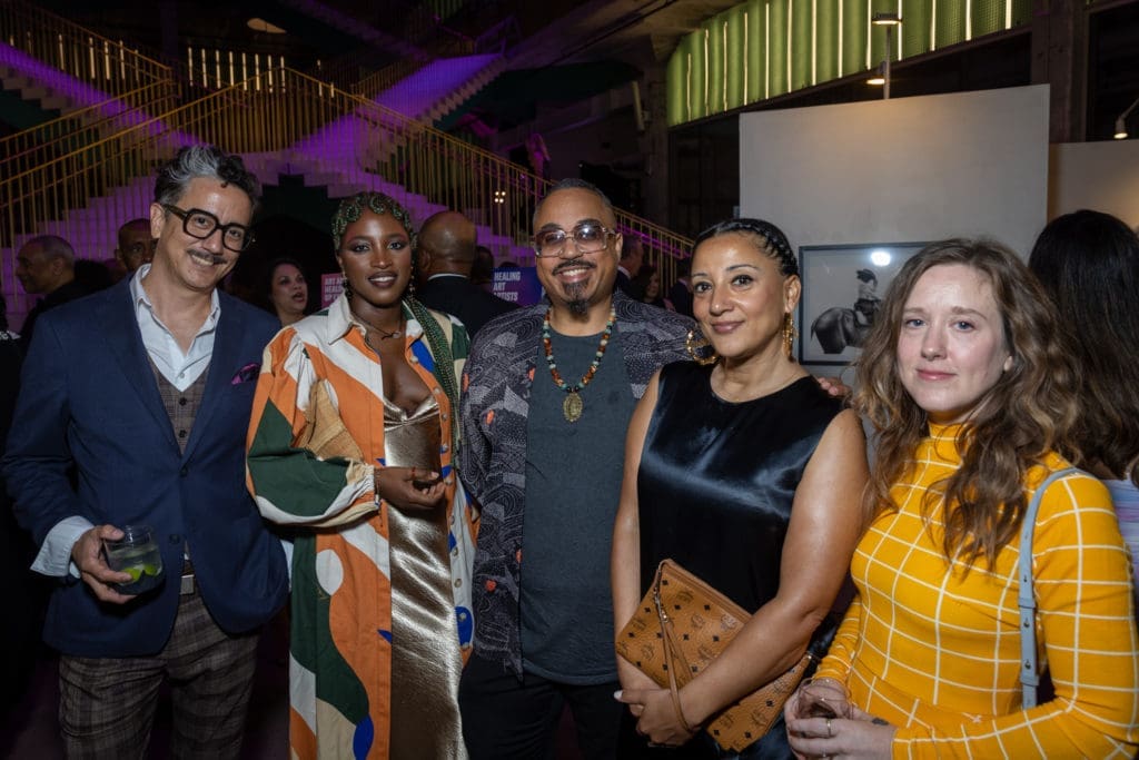 Angel Quesada, Rosine Kouman, Marc Newsome, Rabéa Ballin, Emily Peacock  at the Art League Houston Luminaries Gala (Photo by Alex Barber and Laura Burlton) 