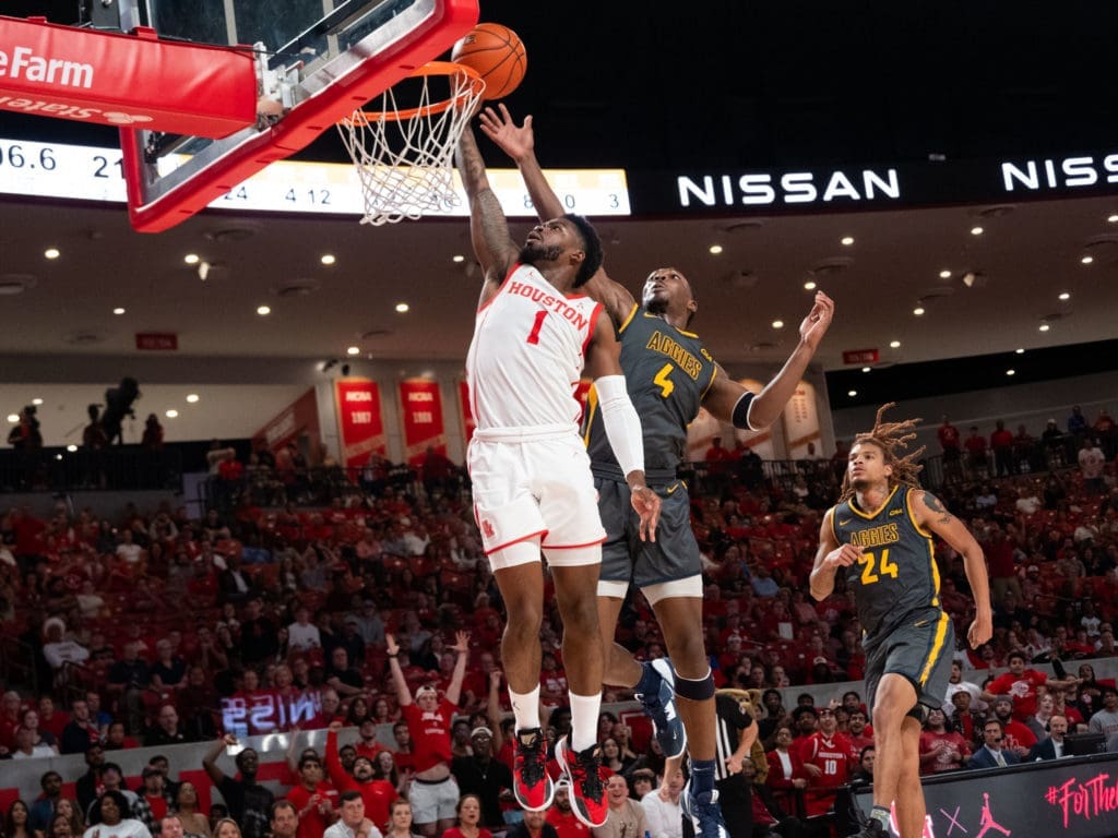 UH point guard Jamal Shead knows how to get to the rim. (Photo by F. Carter Smith)