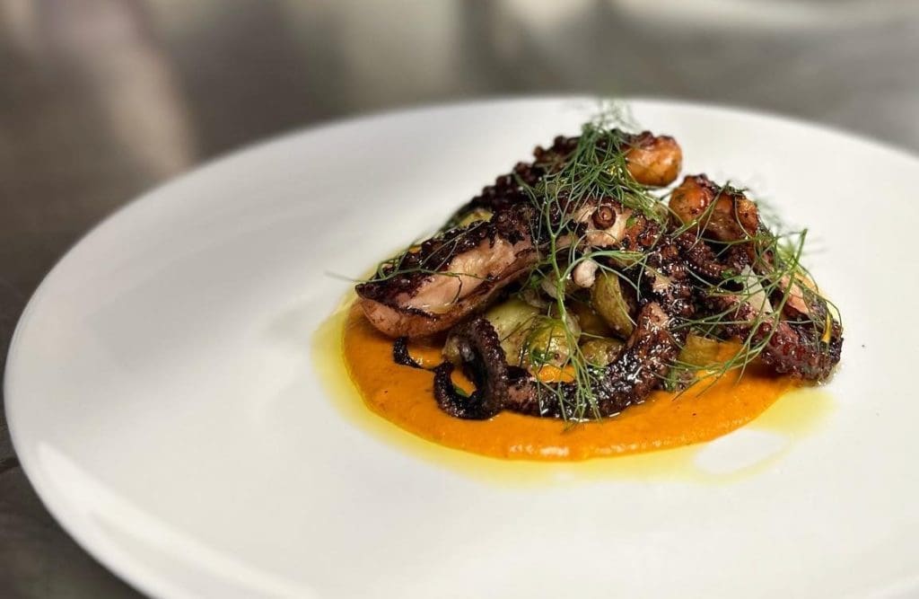 Cowboy Prime will feature wagyu steaks and prime seafood like this grilled octopus dish.