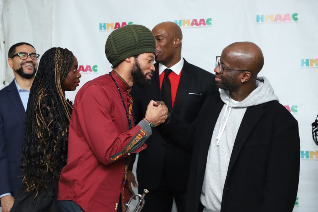 Crawford Mickey McGill, Julie Wenah, Sam Thousand, John Guess IV, Brian Michael Cox at The Houston Museum of African American Culture Champagne & Ribs (Photo by Patryce Coleman Jackson)