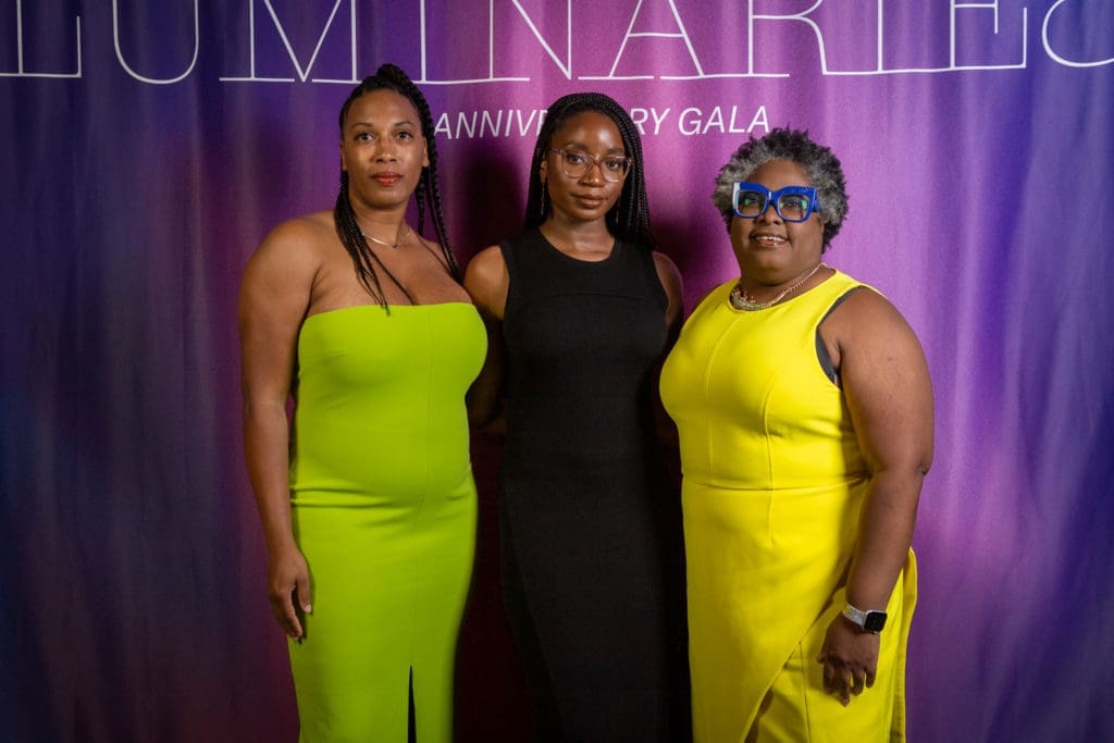 Deidre Thomas, Amarie Gipson, Necole Irvin at the Art League Houston Luminaries Gala (Photo by Alex Barber and Laura Burlton) 