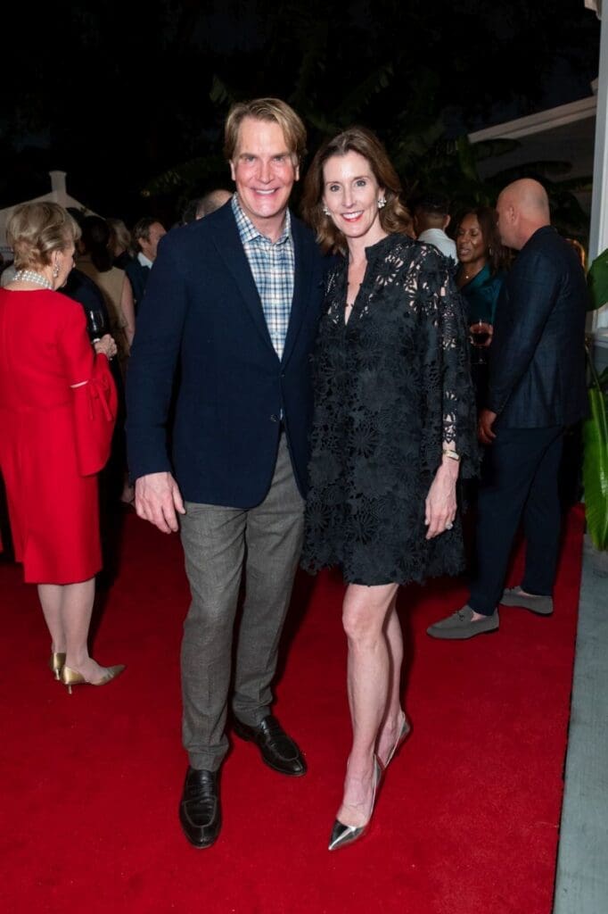 George Lancaster, Phoebe Tudor at Legacy Community Health's Holiday Schmooze (Photo by Killy Chavez)