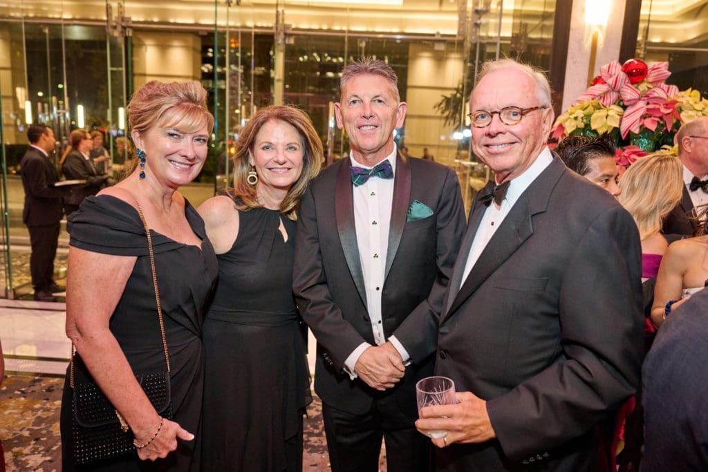 Gill Liam, Cindy Broiles, Liam Mallon, Randy Broiles at the Spindletop Holiday Ball. (Photo by Fulton Davenport/PWL Studio)