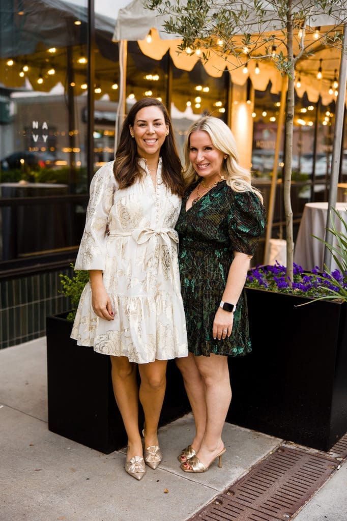 Julia TenHoeve, Katie Dillon at the Texas Children's Hospital Ambassadors Holiday Party held at Navy Blue in Rice Village (Photo by Jenny Antill Photography)