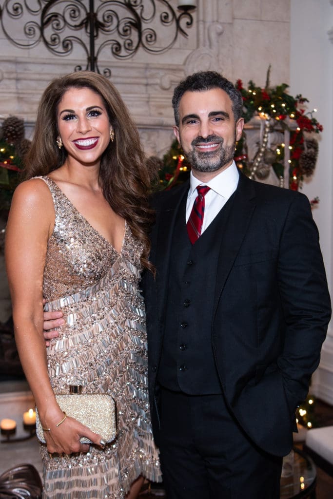 Margaret & Andrew Salem at the Santa's Elves Party, held at The Fertitta Family home in River Oaks,  benefitting MD Anderson Children's Cancer Hospital.