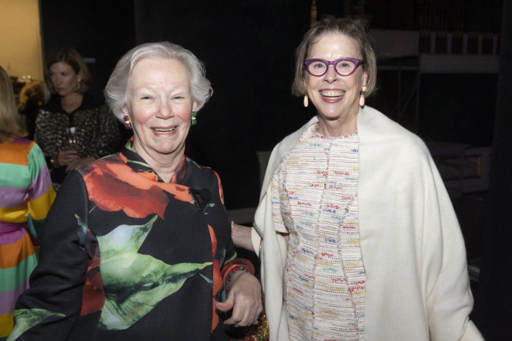 Mary Lynn Garrett and Laurin Chevaillier at the Texas Ballet Theater Caren Koslow Fashion Show and Luncheon at Bass Hall in Fort Worth, Texas on December 8, 2022. (Photo by Sharon Ellman)