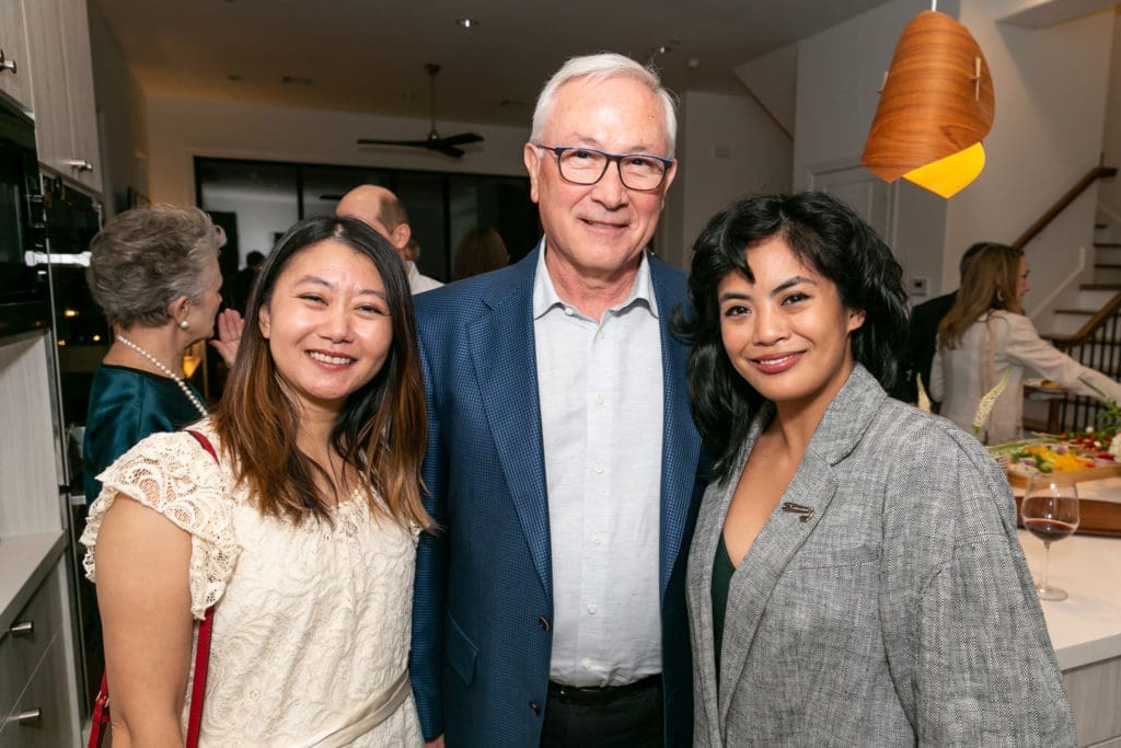 Mei Qi, Gary Pittman, Janine Mae Arostique at ISHIDA cocktail kickoff for "stirs up still things" (Photo by Emily Jaschke)