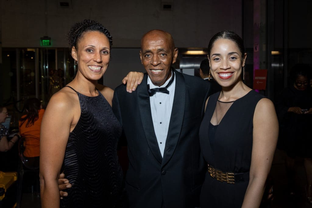 Melissa Aytenfisu, honoree Earlie Hudnall Jr., Amanda Edwards at the Art League Houston Luminaries Gala (Photo by Alex Barber and Laura Burlton)