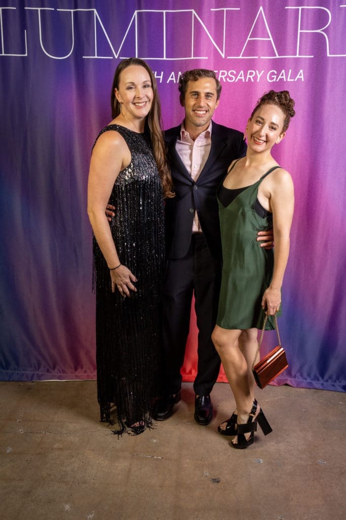 Misty Matin, Michael Mandola, Debra Barrera at the Art League Houston Luminaries Gala (Photo by Alex Barber and Laura Burlton)