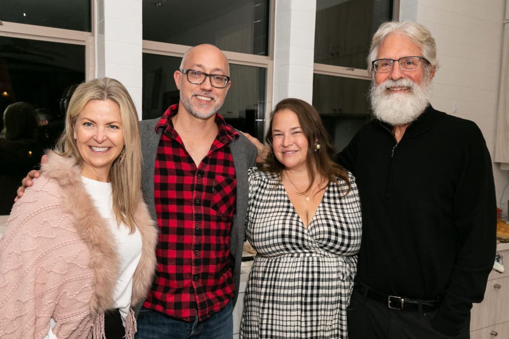 Patty Devine, Zach & Kimberly Harrington, Mark Wozny at ISHIDA cocktail kickoff for "stirs up still things" (Photo by Emily Jaschke)