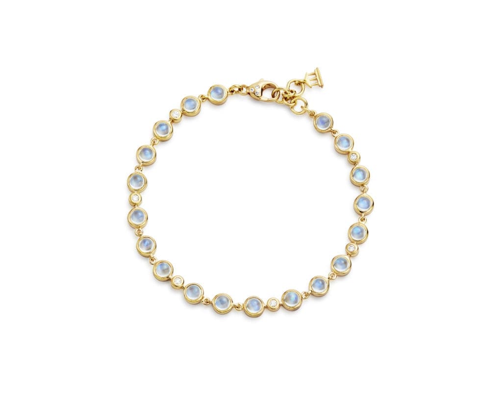 Temple St. Claire Otherworldy Royal Blue Moonstone and diamond bracelet set 18k yellow gold, $4500