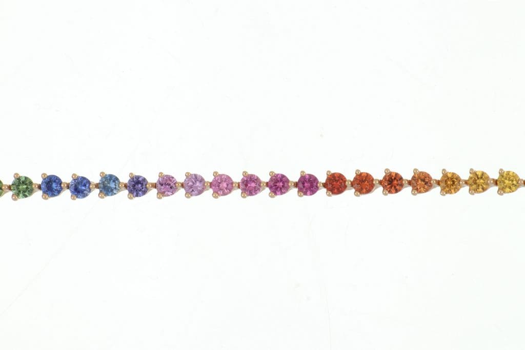 Tenenbaum Jewelers Lisa Nik Rainbow Sapphire Tennis Bracelet