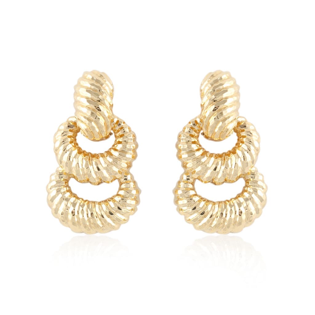 Tenenbaum Jewelers Vintage 1990s 18K Gold Doorknocker Earrings