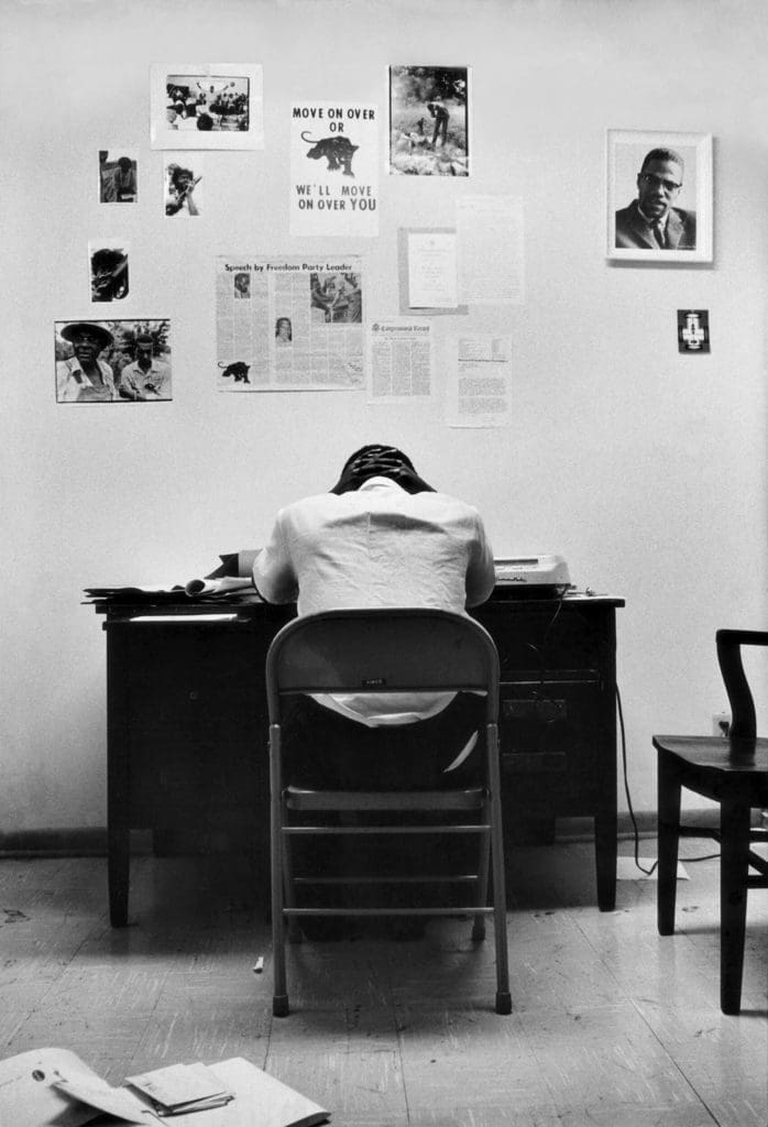 Gordon Parks' "Untitled, Atlanta, Georgia," 1966. Parks documents Carmichael at his desk at the Student Nonviolent Coordinating Committee’s (SNCC). (Courtesy of The Gordon Parks Foundation) 
