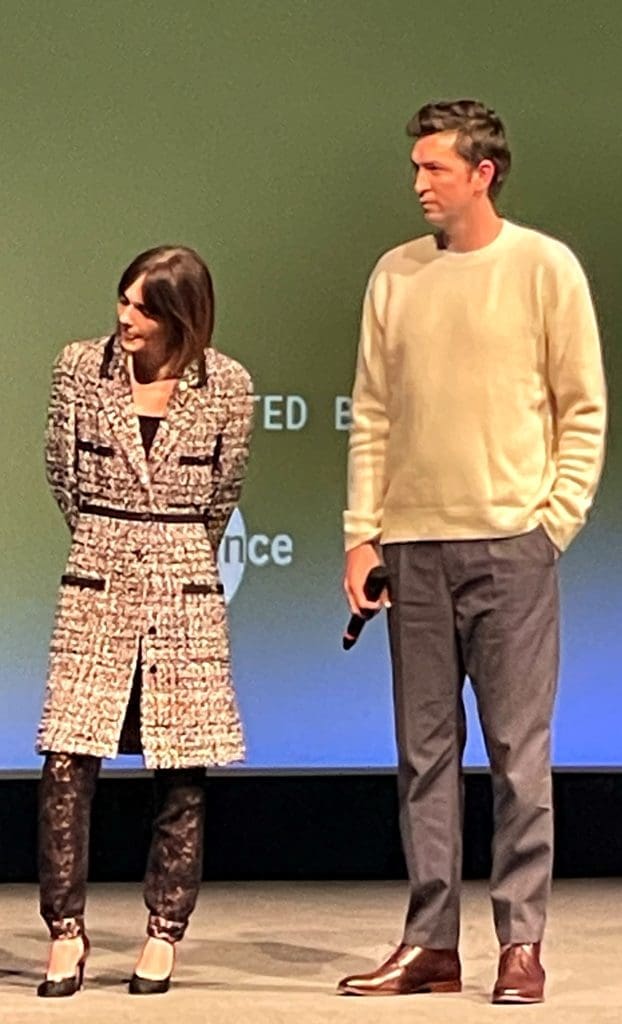 Emilia Jones and Nicolas Braun appear at Q and A following premiere of  film Cat Person at the Sundance Film Festival (photo by Jane Howze)