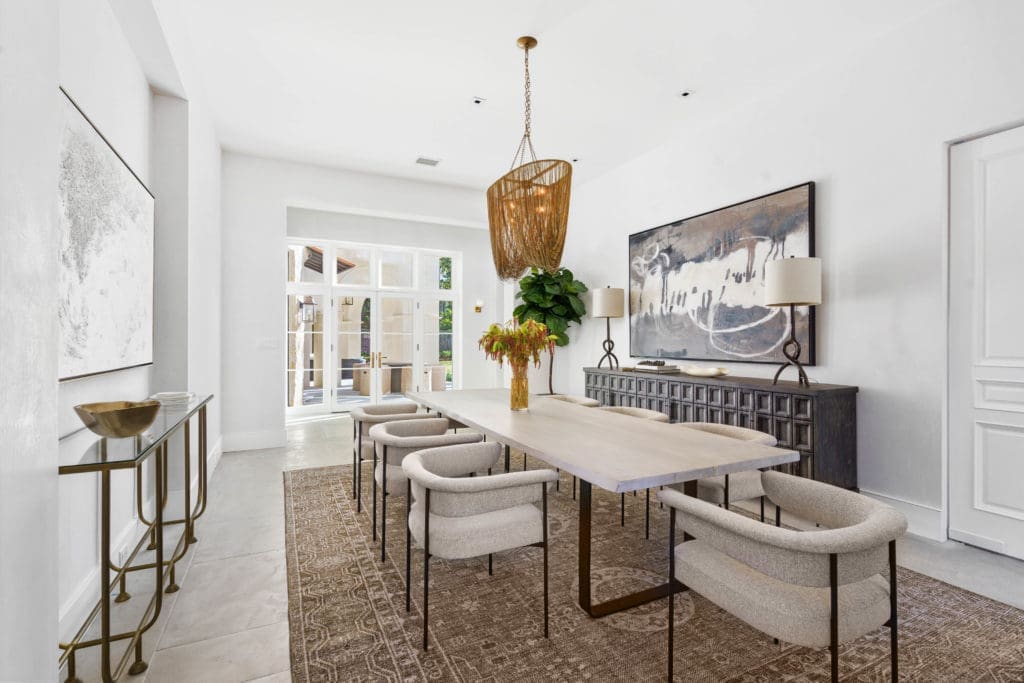 The formal dining room at 2445 Pine Valley Court in River Oaks. (Photo by Sonya Bertolino)