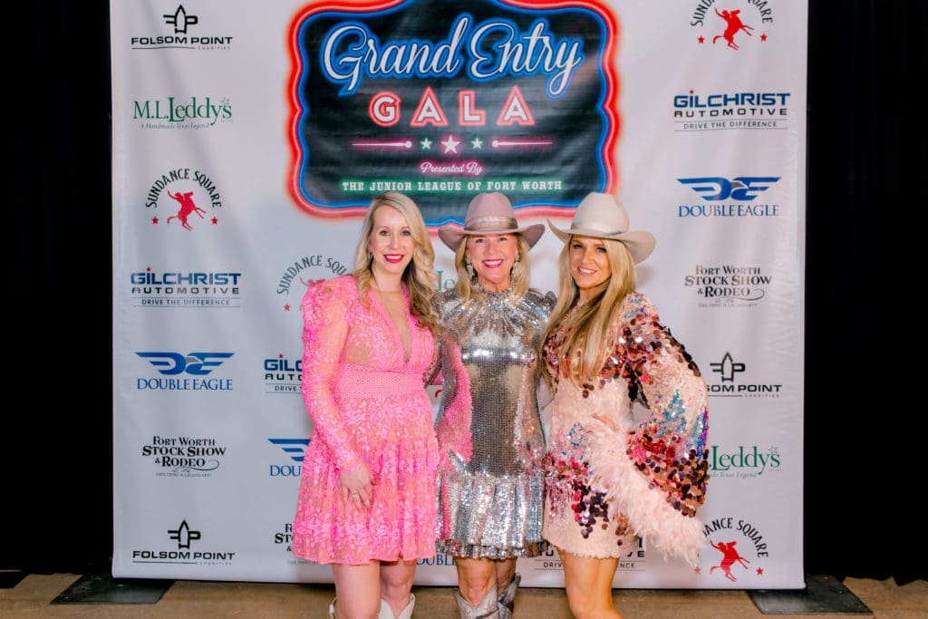 Event Co-Chairs Pamela Gilchrist and Gwen Harper with Junior League of Fort Worth Sustaining Advisor Michelle Marlow at the Junior League of Fort Worth Grand Entry Gala. Photo by Canon Elizabeth Photography