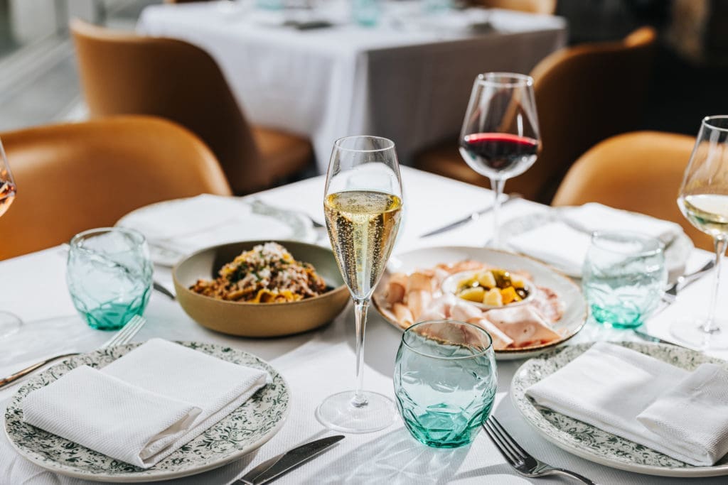 The table is set at the soon to open 61 Osteria. Photo by Kathy Tran.